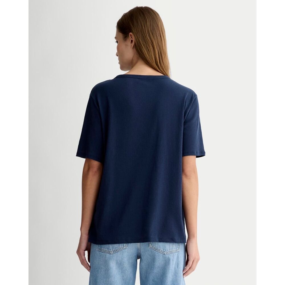 Everlane Navy Air Tee Lightweight Cotton Oversized Short Sleeve S NWT - Picture 4 of 10